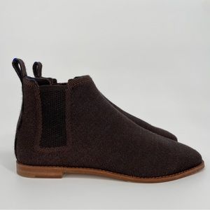 Rothy’s The Merino Ankle Cocoa Square Toe Slip-On Ankle Booties NWT Chelsea Flat